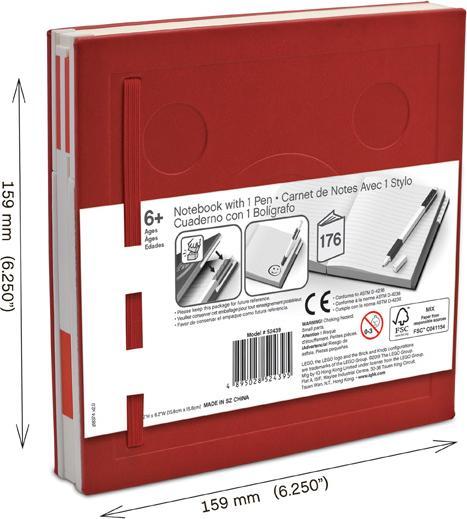 Actual product image LEGO Stationary Red Notebook with gel pen