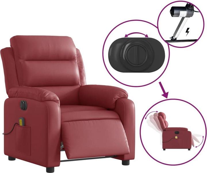 Image du produit VidaXL Fauteuil de massage électrique Fauteuil de télévision Fauteuil de relaxation Similicuir