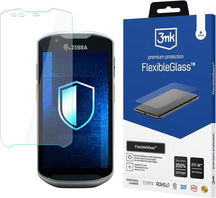 Actual product image 3MK Hybrid glass FlexibleGlassâ¢ on Zebra TC57