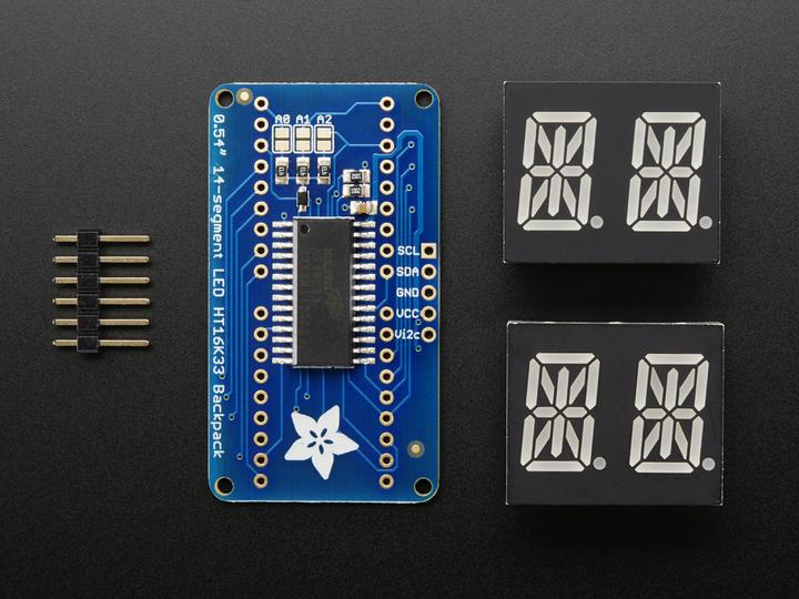 Produktbild Adafruit Alphanumerisches Display Gelb-Grün 4 Zeichen I2C (Display)