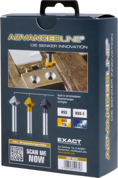 Productafbeelding Exact Verzinkboor 23 mm HSS TiN 50229 rechte schacht 1 st (50229) (23,0 millimeter)