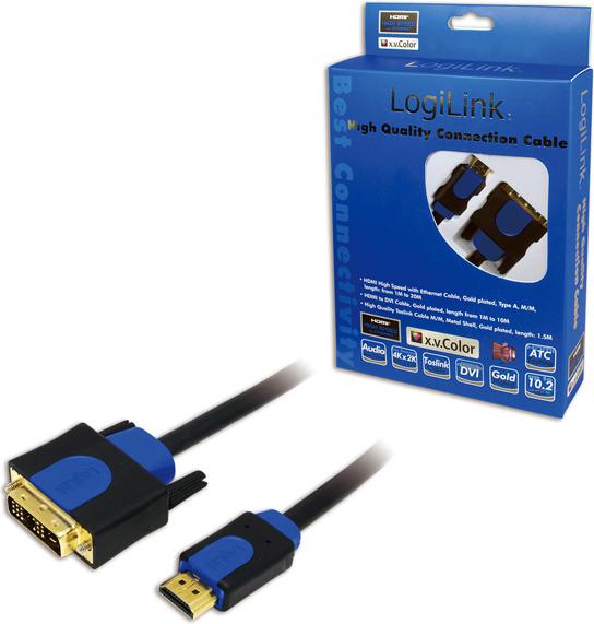 Produktbild LogiLink HDMI (Typ A) — DVI (2 m, DVI, HDMI)