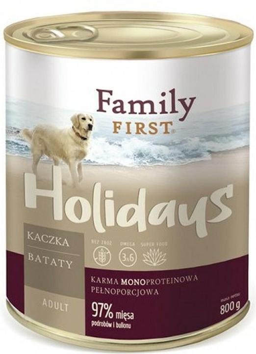 Immagine prodotto Family FIRST Holidays Adult Anatra con patate dolci - cibo umido per cani - 800 g (Senior, 1 pz., 800 g)