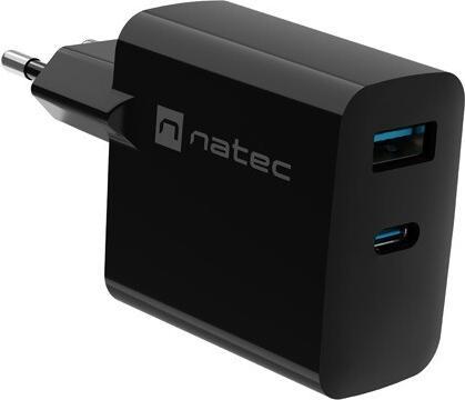 Produktbild Genesis Ladowarka sieciowa Natec Ribera Gan 1x USB-A + 1x USB-C 45W czarna (45 W)