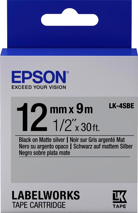 Epson Label Cassette Lk-4sbe (1.20 cm, Black)