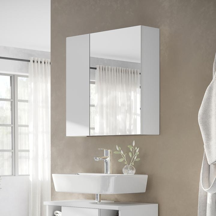 Immagine prodotto Vichy Badspiegelschrank Leopold, Weiss, 60 x 59.2 cm Mit Regalböden und 1 Spiegeltür