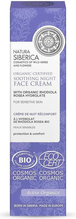 Image du produit Natura Siberica Crème visage apaisante de nuit certifiée bio pour peaux sensibles, 50 ml (50 ml)