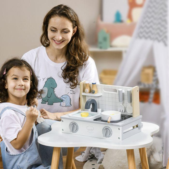 Produktbild Swisshandel24 Kinderküche aus Holz, 10 Stück Mini Spielküche mit Lebensmittel für 3-5 Jahre