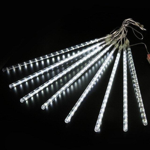 Actual product image Hermex LED-Lichterkette Girlande Weihnachtslichter Meteor Regentropfen Weiss (2.80 m)