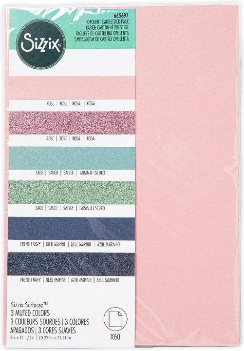 Produktbild Sizzix Surfacez - Opulent Cardstock A4 Matte Farben 60 Blatt (270 g/m², 60 x)