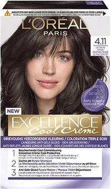 Actual product image L'Oréal Paris Loreal Paris Excellence Cool Creme 4.11 Ultra As Bruin Hair Color (4.11 Ultra As Bruin)