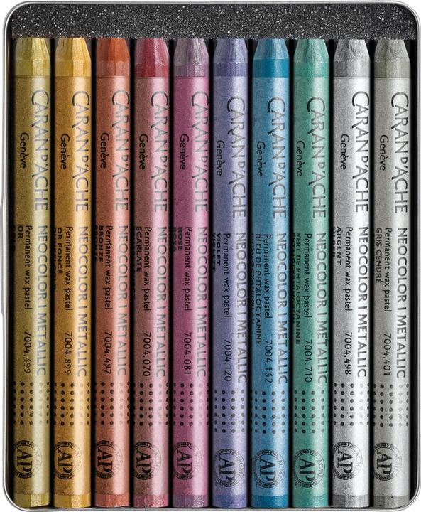 Actual product image Caran d'Ache Neocolor I Metallic Metallschachtel (Multicoloured, 10 x)