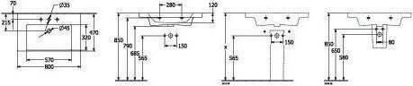 Produktbild Villeroy & Boch V&B Schrankwaschtisch SUBWAY 3.0 800x470mm mit ÜL mit HL we (470 mm, 800 mm)
