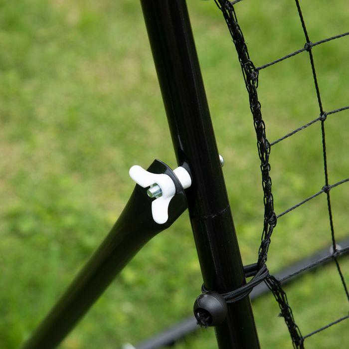 Produktbild Swisshandel24 Fussball Rebounder Kickback Tor Rückprallwand Netz, Metallrohr+PE Gewebe, 96 x 80 x 96 cm, Schwarz