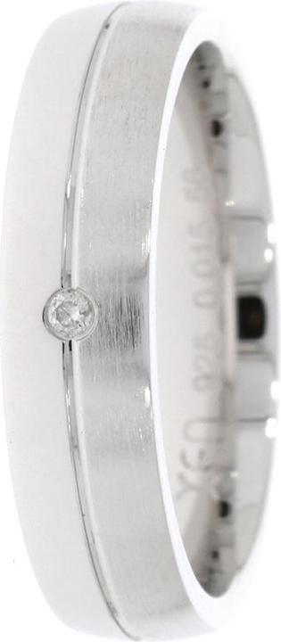 Xen Bandring poliert/mattiert mit Diamant ca. 0,015 ct.