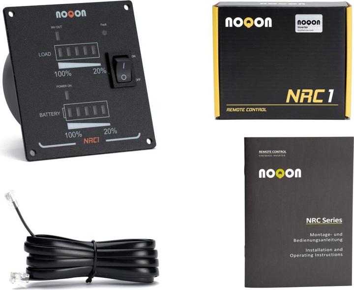 Actual product image Noqon NRC1 Remote control with charge level indicator for inverter