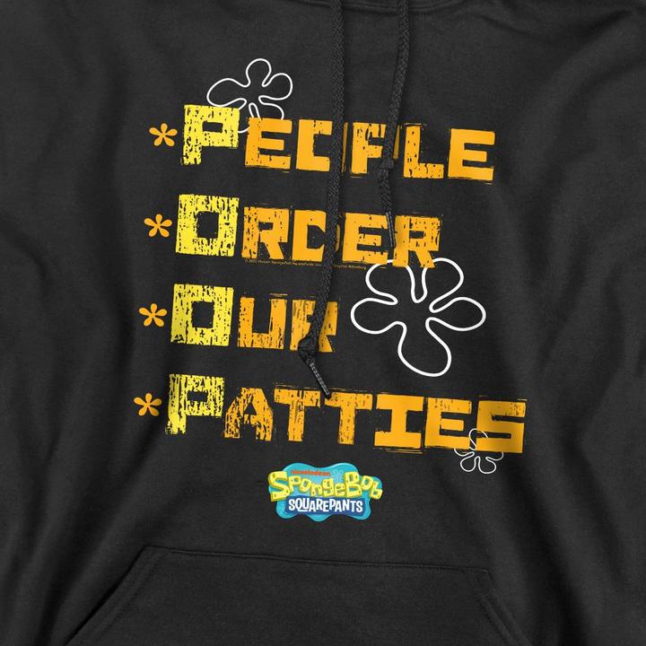 Immagine prodotto Spongebob Squarepants People Order Our Patties Felpa con Cappuccio Uomo (L)