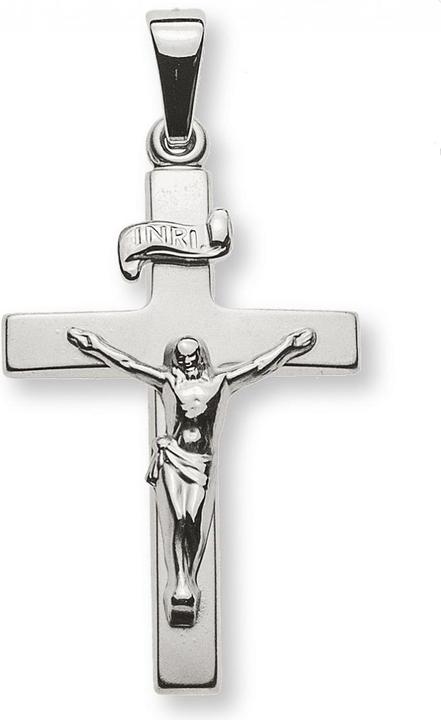 Wassner AnhÃ¤nger Kreuz mit Christus Weissgold 18K (Gold 750)