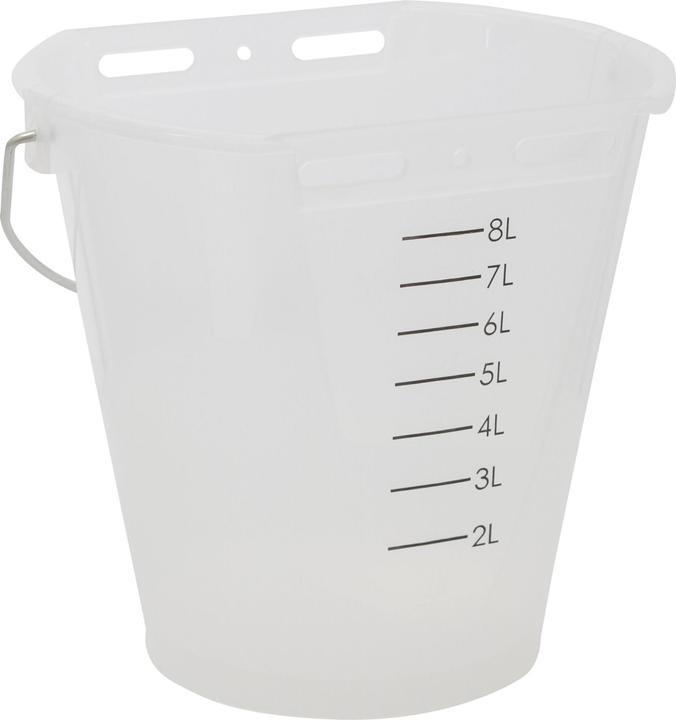 Actual product image Kerbl Drinking bucket white transparent with scale, without accessories