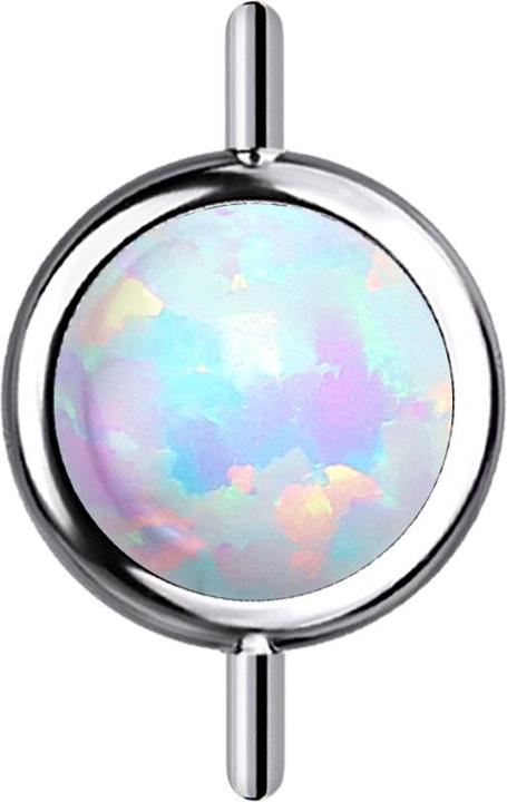 Immagine prodotto Star Piercing Cilindro con connettore senza filettatura, frontale argento e bianco opalino (senza ottone, Titanio G23)