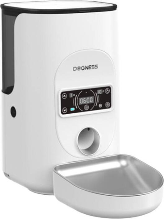 Dogness F17 Distributore intelligente di cibo da 4L con contenitore in acciaio inox (bianco) (4 l)