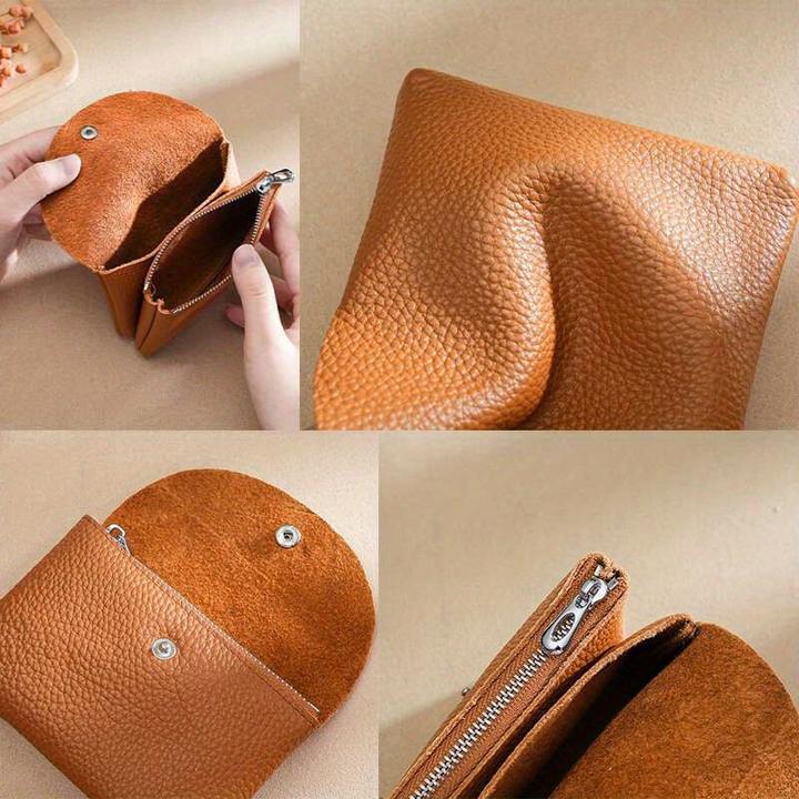 Produktbild Only-Bags.Store Mini Vintage Vegane Geldbörse, Echtleder-Kartenetui, tragbarer Kartenhalter und Portemonnaie für