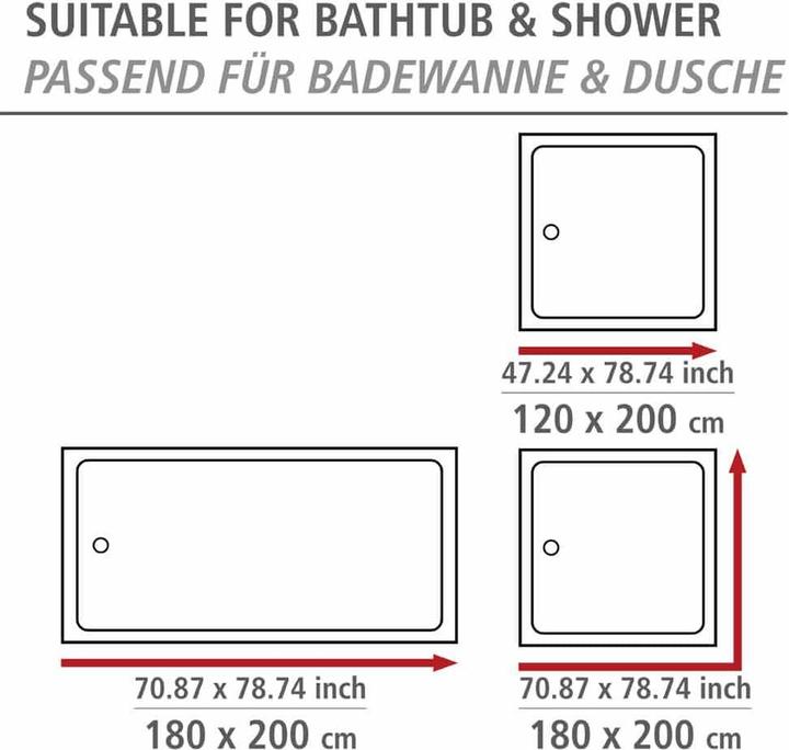Image du produit Wenko Rideau de douche (180 x 200 cm)