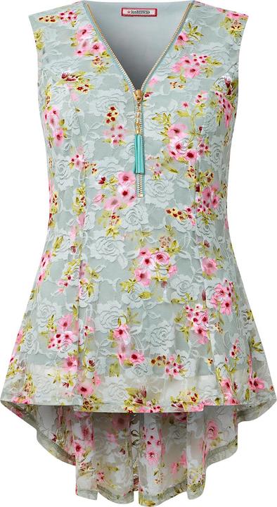 Actual product image Joe Browns Lace Zip Neck Floral Sleeveless Top (40)