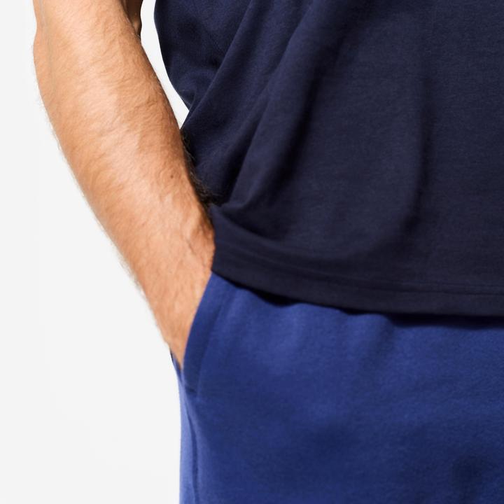Actual product image Domyos T-Shirt Herren Baumwolle Regular - blau/schwarz (M)