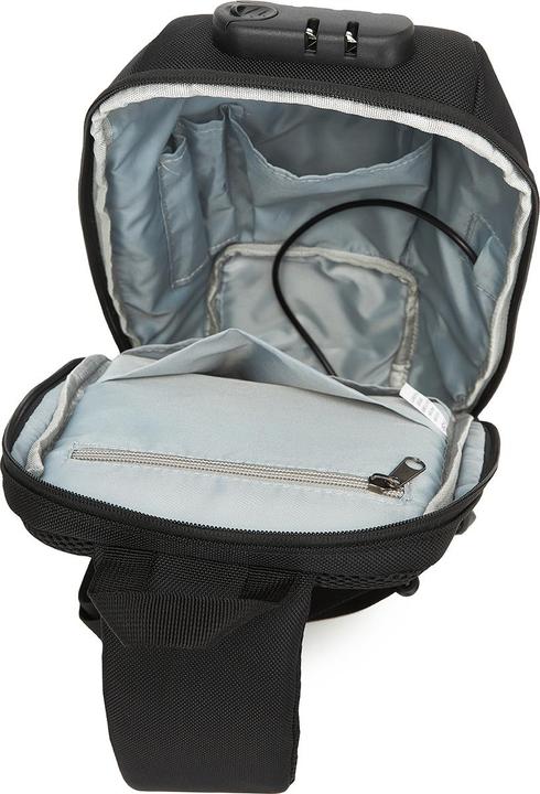 Actual product image Wozinsky Crossbody Backpack with USB Port - Black