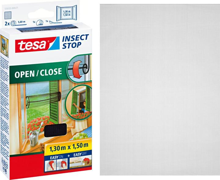 Image du produit tesa Moustiquaire COMFORT pour fenêtres, avec bande Velcro, autocollante, sans perçage (130 x 150 cm)
