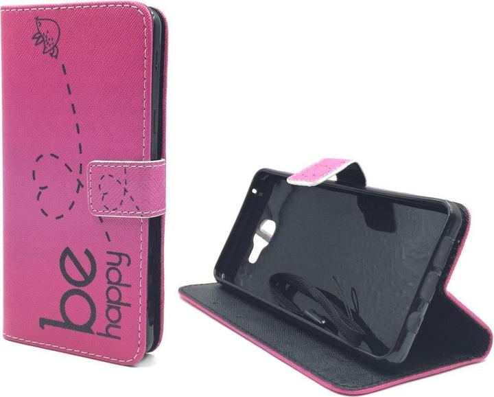 Produktbild König Design Schutz Hülle für Samsung Galaxy A5 (2016) Be Happy Pink Tasche + 1 Panzer Schutz Glas (Samsung Galaxy A5 (2016))
