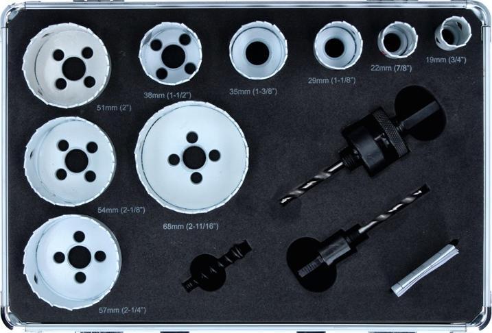 Actual product image Makita Hole saw set (68 mm, 38 mm, 57 mm, 29 mm, 22 mm, 35 mm, 54 mm, 51 mm)