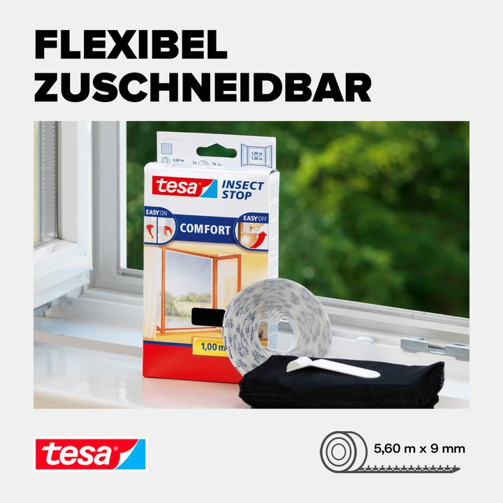 Produktbild tesa Insektenschutz COMFORT, Klettband Ersatzrolle, ohne Bohren