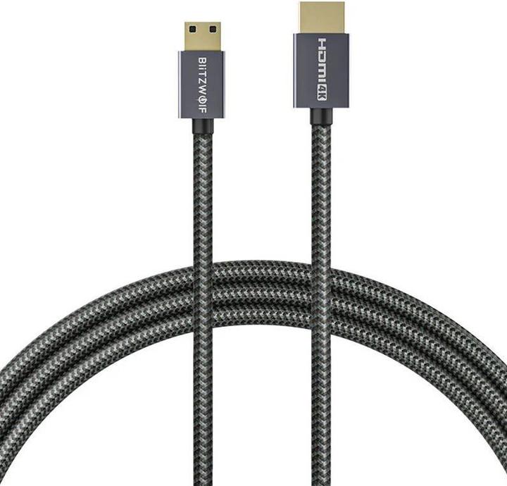 Actual product image BlitzWolf BW-HDC4 HDMI to HDMI cable 4K, 1.2m (black) (1.20 m, HDMI)