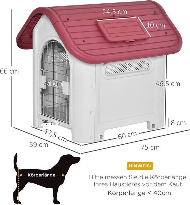 Produktbild Swisshandel24 Hundehütte Outdoor Hundehaus mit Dachluke Tor Unterschlupf für kleine Hunde Kleintierstall Luftzirku (Hundehütte)