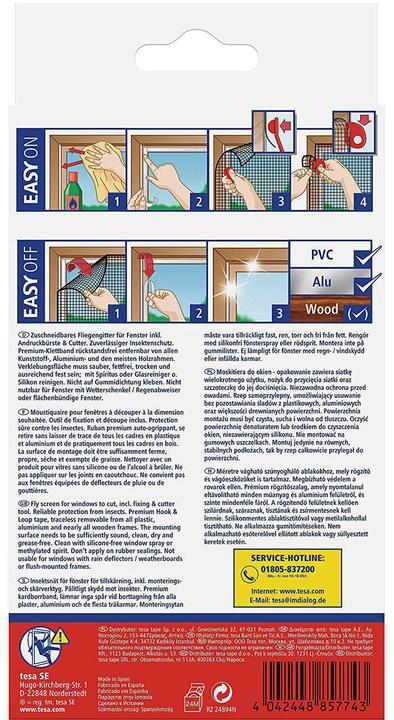 Produktbild tesa Insektenschutz COMFORT für Fenster, mit Klettband, selbstklebend, ohne Bohren (120 x 240 cm)