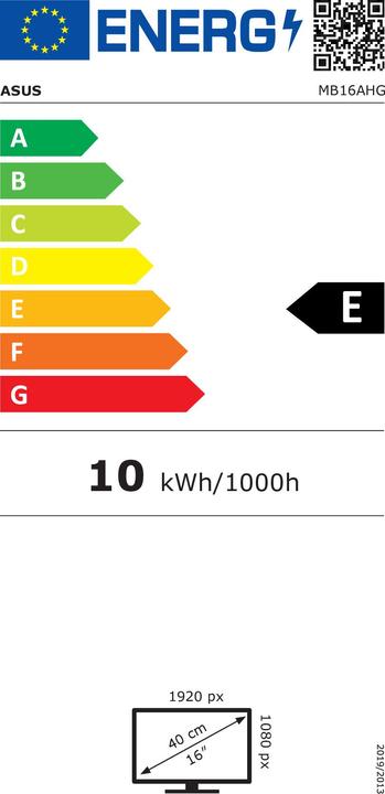 Energy Label ASUS ZenScreen MB16AHG (1920 x 1080 pixels, 15.60")