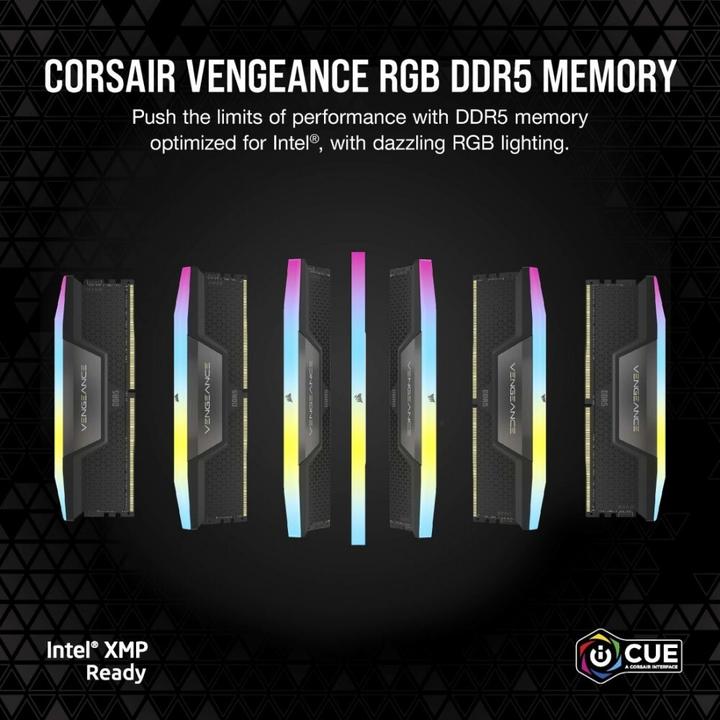 Image du produit Corsair Vengeance RGB (2 x 32GB, 6400 MHz, RAM DDR5, DIMM)