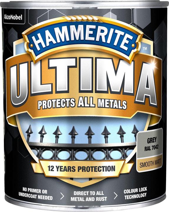 Hammerite Paint Ultima Matt Grey 0.7l