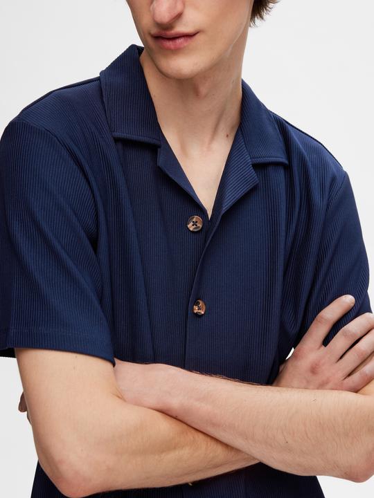 Produktbild Selected Homme Geripptes cuban collar Kurzarmhemd (S)