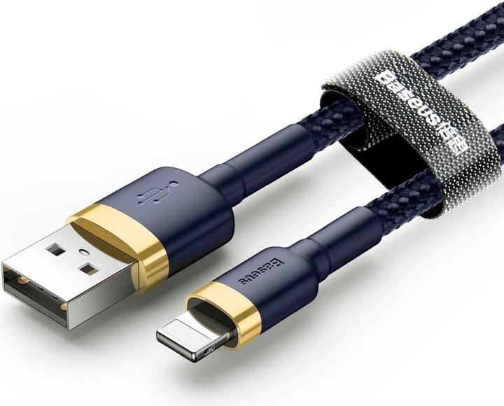 Productafbeelding Baseus Cafule Lightning kabel 1.5A 2m (Goud+Donkerblauw) (2 m, 15 W)