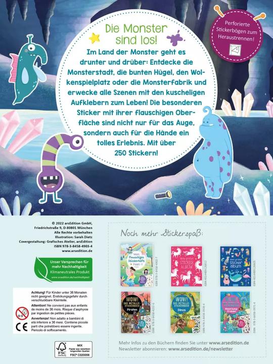 Image du produit Mon cahier d'autocollants moelleux Monstre