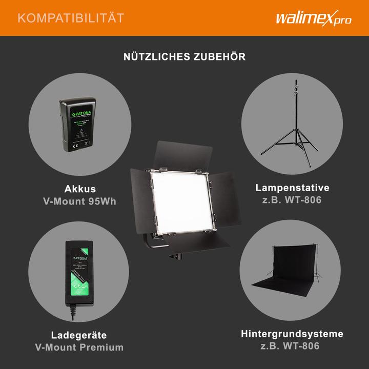 Produktbild Walimex LED Rainbow 50W RGBWW Set 1 (1x Rainbow 50W, 1x Lampenstativ GN-806) (Flächenleuchte)