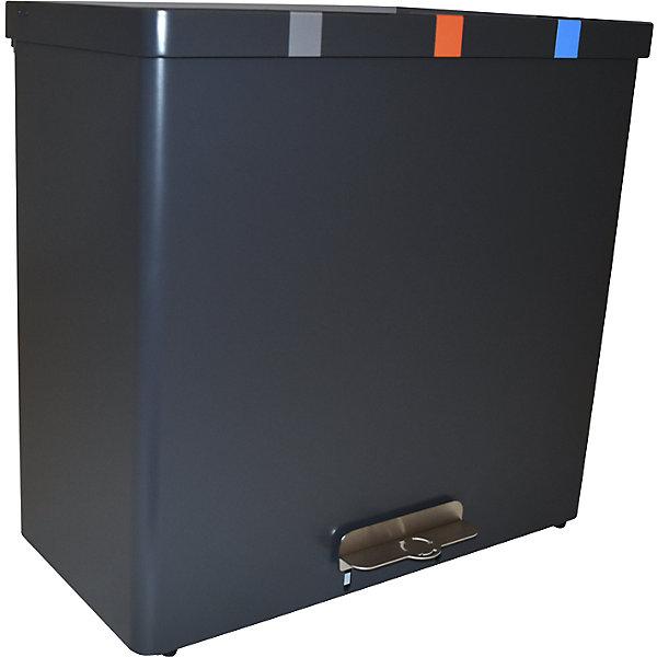 Produktbild ReinigungsBerater Mülltrennsystem RecycloKick 3 Mülltrenner 3 x 34 L graphit mit drei Inneneimern, feuerfest, mit rob (102 l)