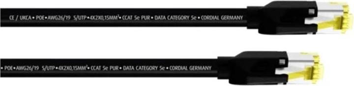 Produktbild Cordial 15540 RJ45 Netzwerkkabel, Patchkabel CAT 5e S/UTP 15.00 m Schwarz PUR-Ma (S/UTP, CAT5e, 15 m)