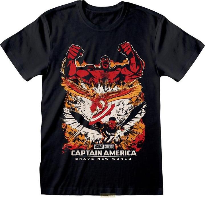 Heroes Inc Captain America Brave New World T-Shirt Montage Grösse S (S)