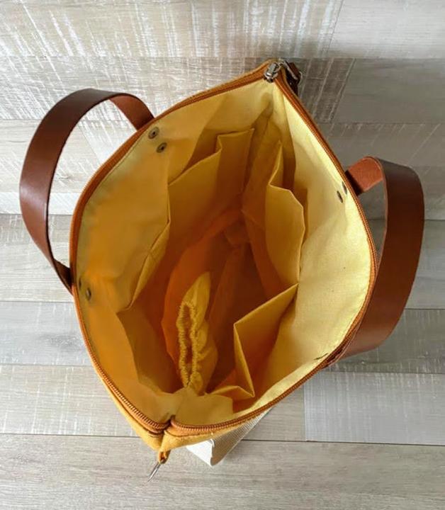 Produktbild Only-Bags.Store Rucksack aus gewachstem Canvas - senfgelb, Cabrio-Rucksack, Windelrucksack, A3, Rucksäcke - mellow
