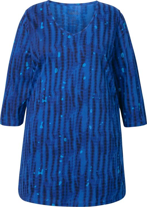 Immagine prodotto Ulla Popken Longshirt, Batikmuster, A-Linie, V-Ausschnitt, 3/4-Arm (50, 52)