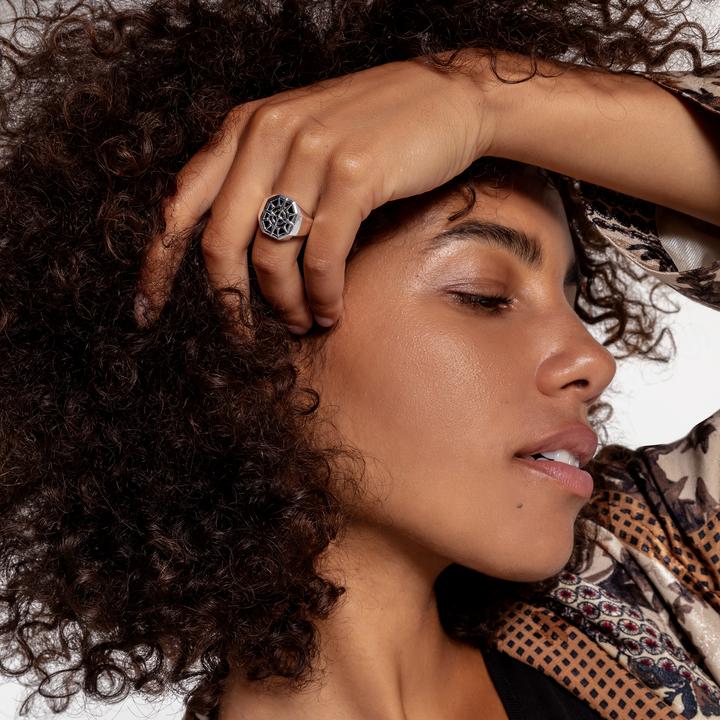 Produktbild Thomas Sabo Ring Kompass schwarz (54, 925 Silber)